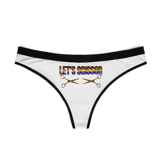 Let's Scissor - White - Women's Thongs (AOP)