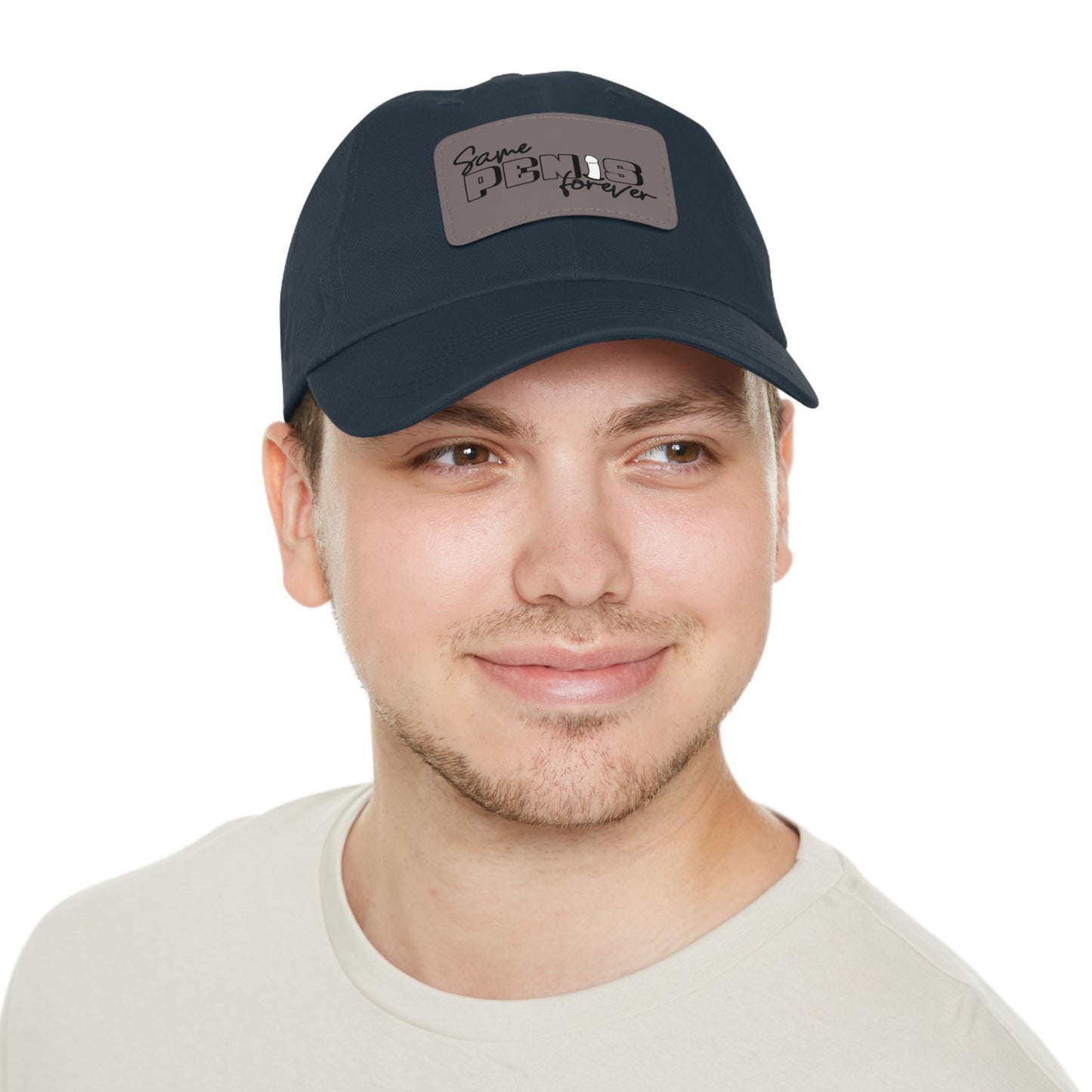 Same Penis Forever - Funny Dad Hat with Leather Patch (Rectangle)