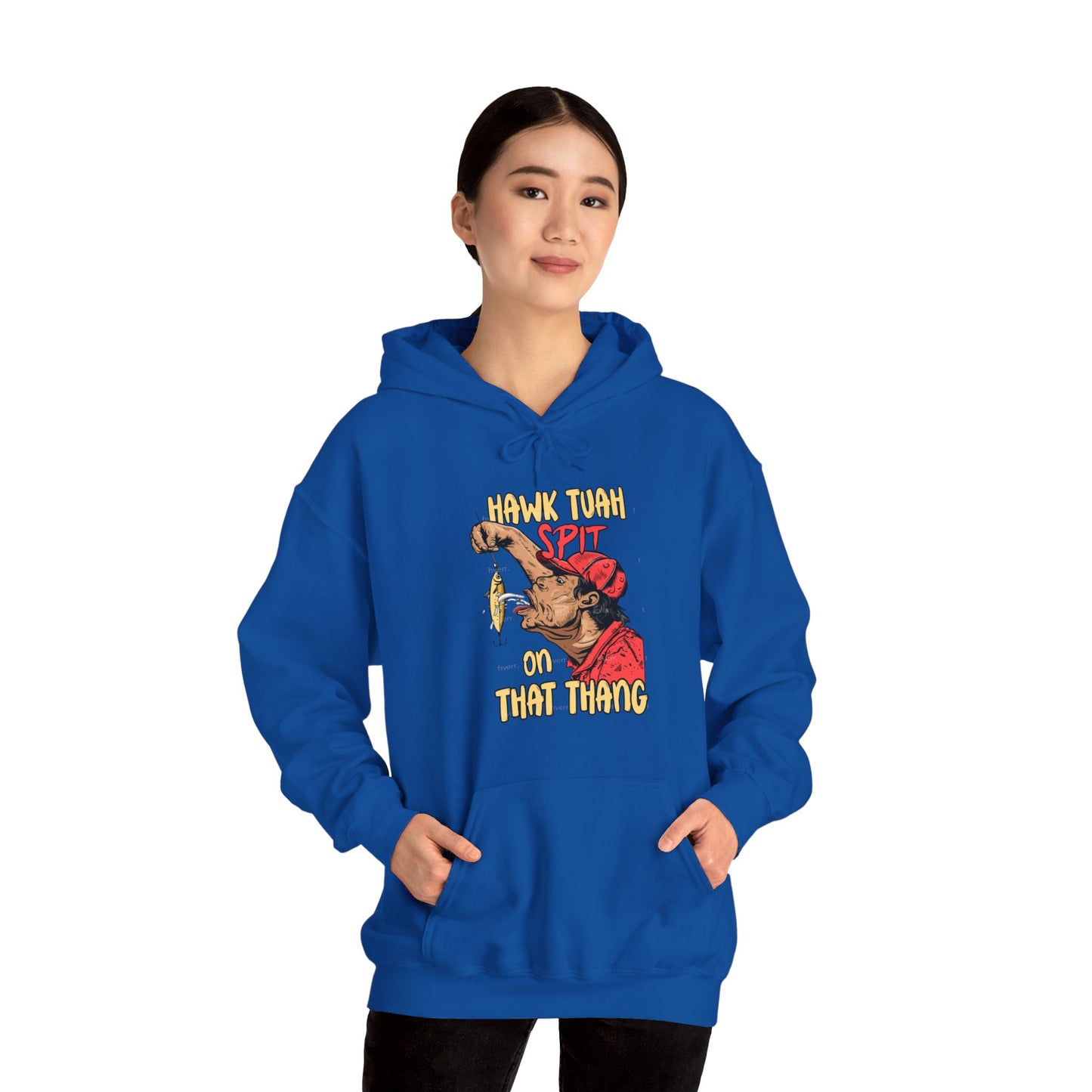 Hawk Tuah Spit On That Thang - Guy Spitting on Lure - Unisex Heavy Blend Hoodie
