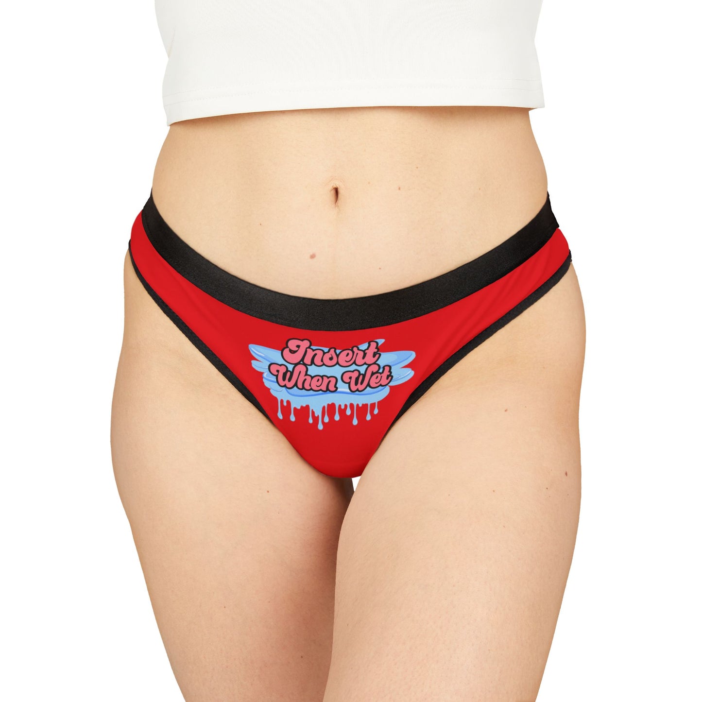 Insert When Wet - Red - Women's Thongs (AOP)
