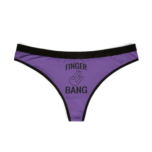 Finger Bang - Light Purple - Women's Thongs (AOP)
