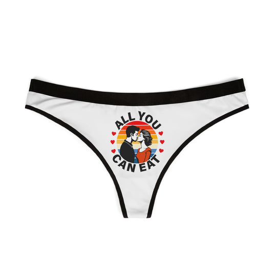 All You Can Eat - White - Women's Thongs (AOP)
