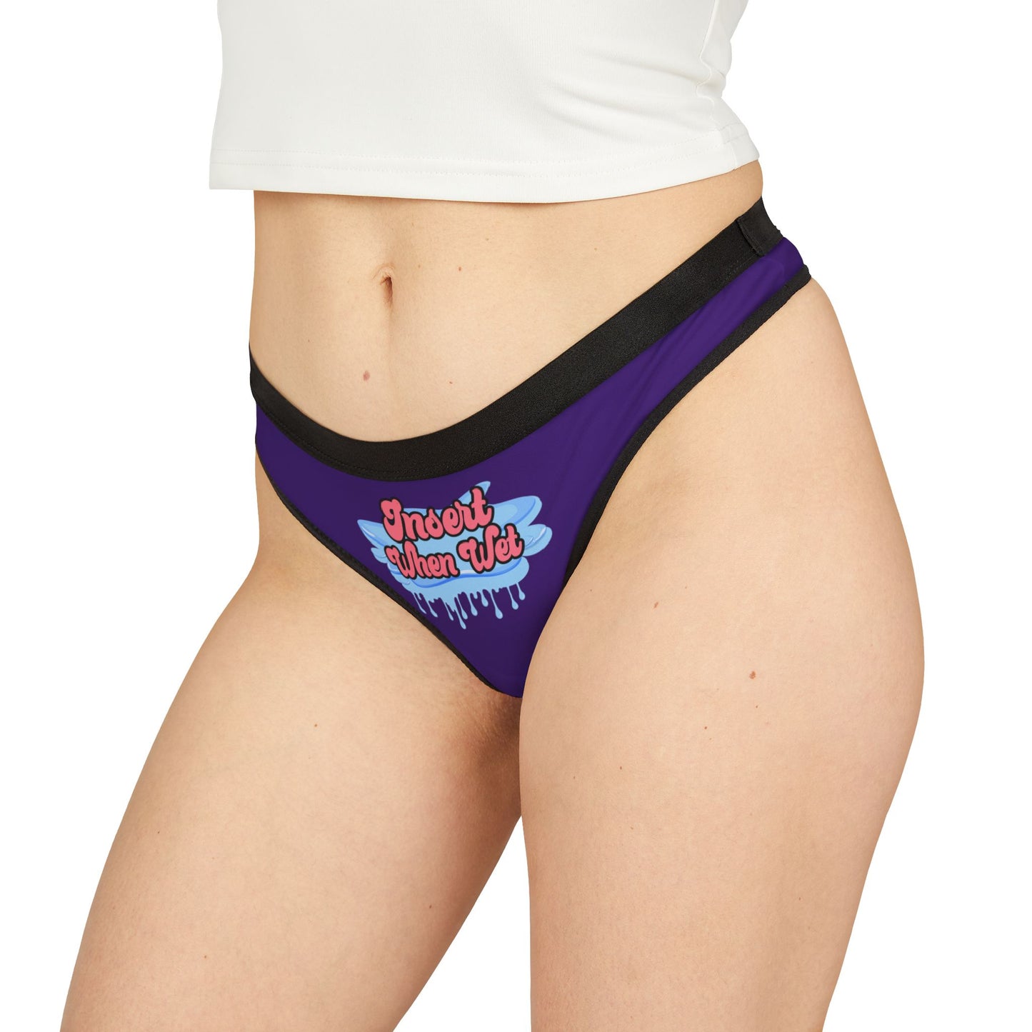 Insert When Wet - Purple - Women's Thongs (AOP)