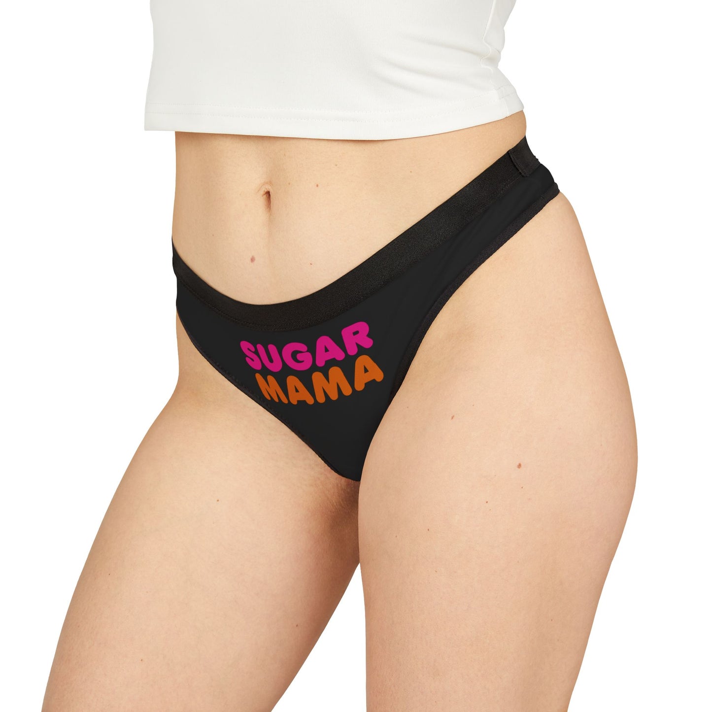 Sugar Mama - Black - Women's Thongs (AOP)