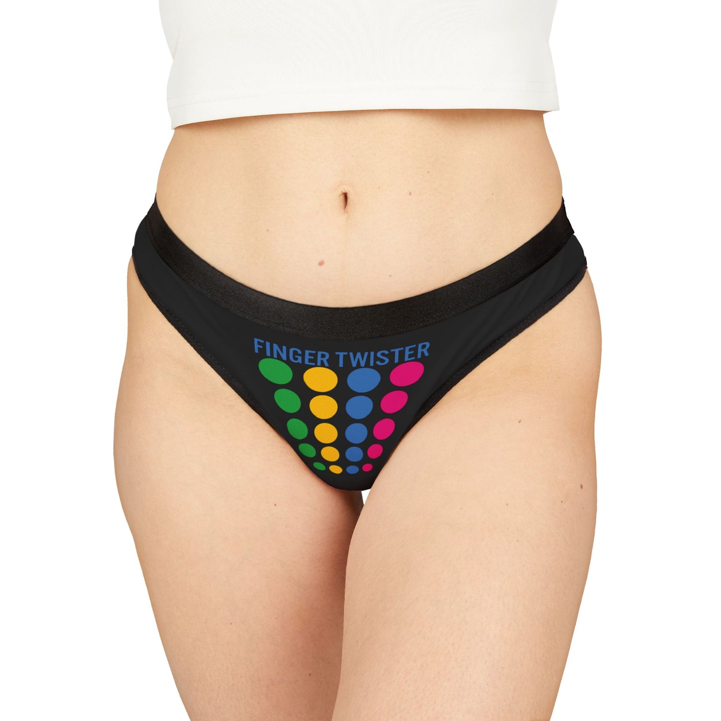 Finger Twister - Black - Women's Thongs (AOP)