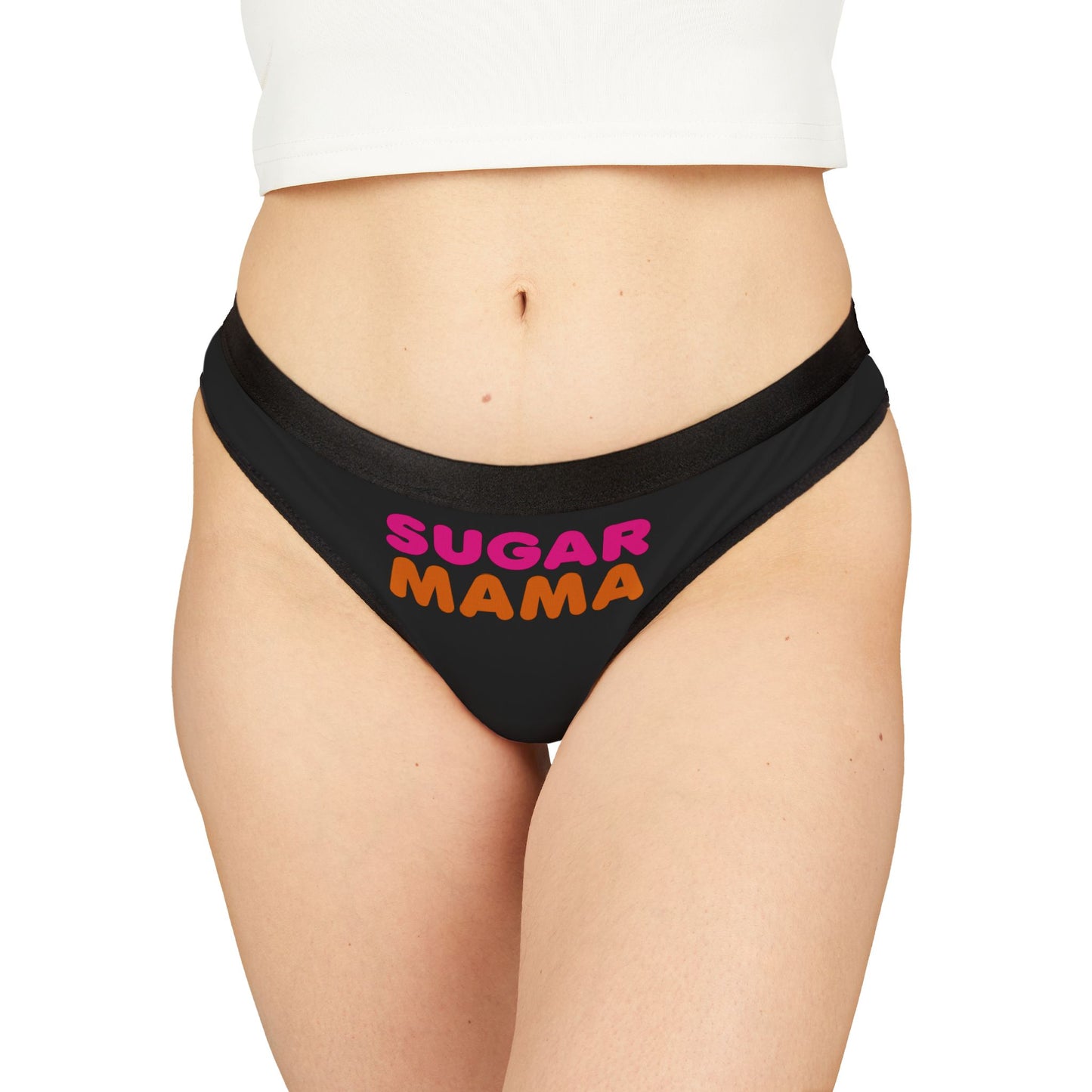 Sugar Mama - Black - Women's Thongs (AOP)
