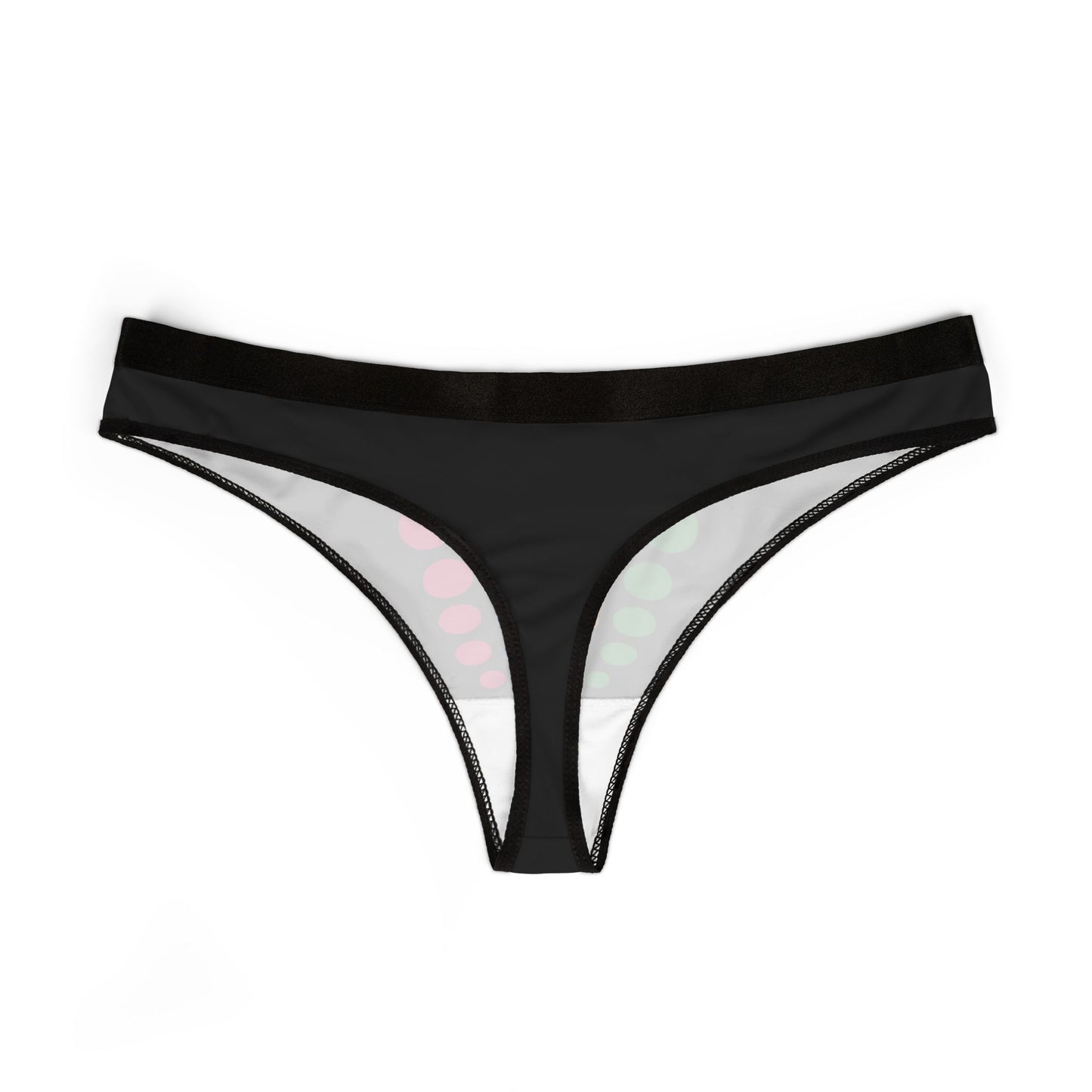 Tongue Twister - Black - Women's Thongs (AOP)