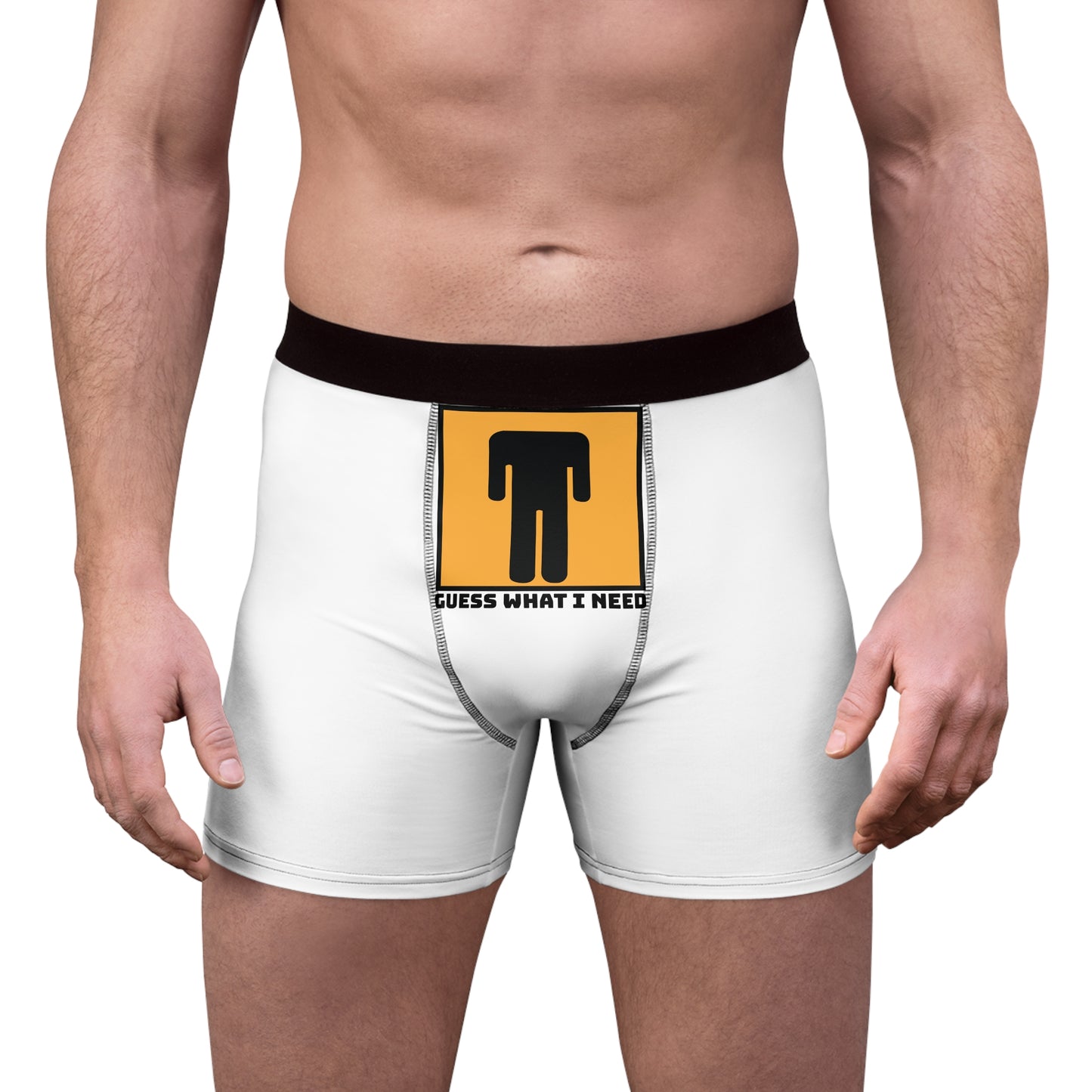 Guess What I Need - White - Men's Boxer Briefs (AOP)