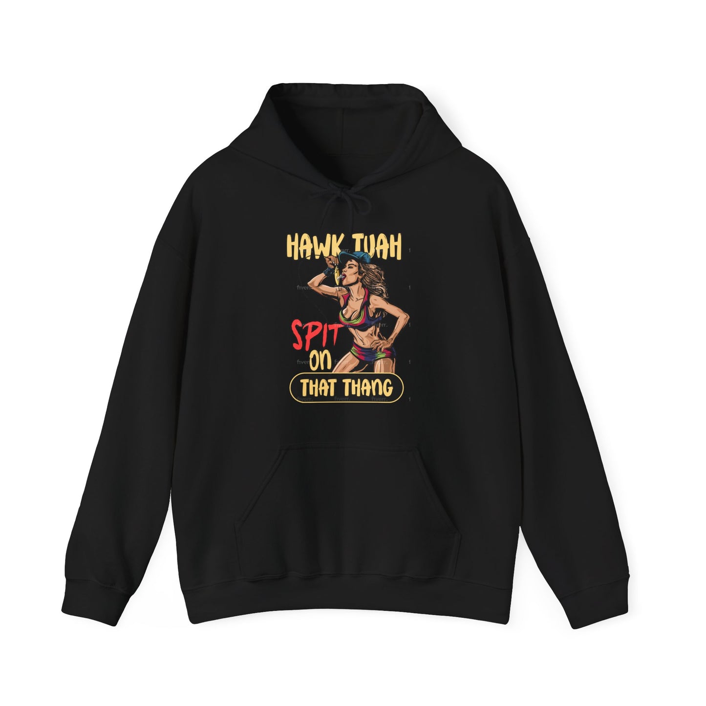 Hawk Tuah Spit on That Thang - Woman Spitting on Fishing Lure - Unisex Heavy Blend Hoodie