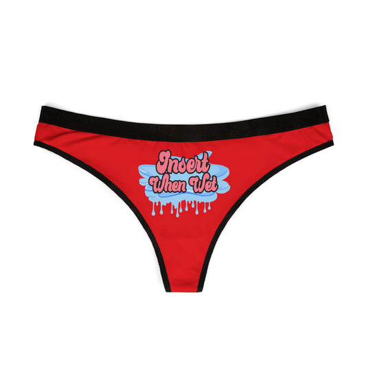 Insert When Wet - Red - Women's Thongs (AOP)