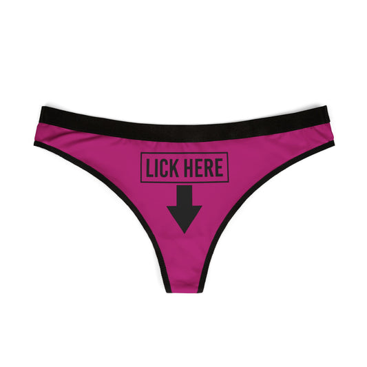 Lick Here - Front and Back - Women's Thongs (AOP)