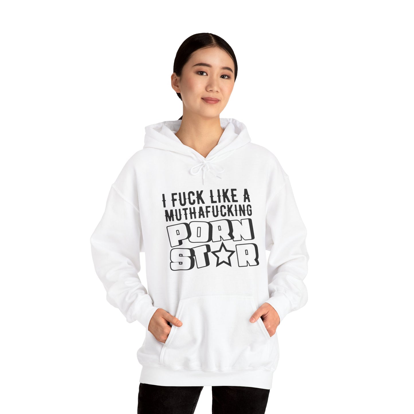 I F*ck Like a MuthaF*cking P*rnStar - Funny Unisex Heavy Blend Hoodie