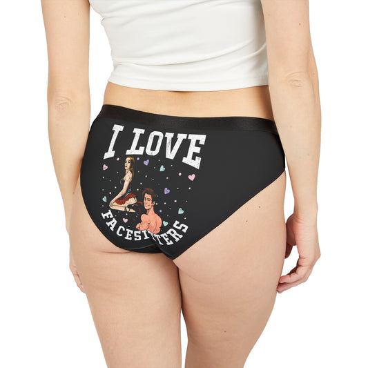 I Love Facesitters - Black - Rear - Women's Underwear (AOP)