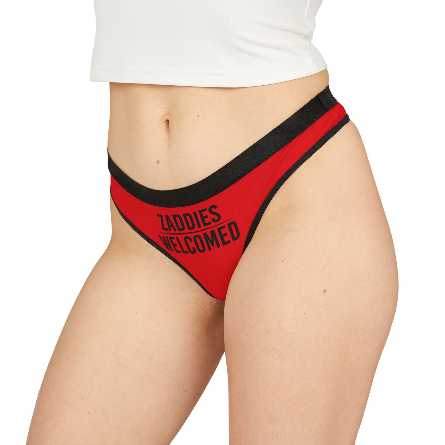 Zaddies Welcomed - Red - Women's Thongs (AOP)