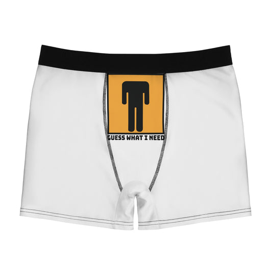 Guess What I Need - White - Men's Boxer Briefs (AOP)