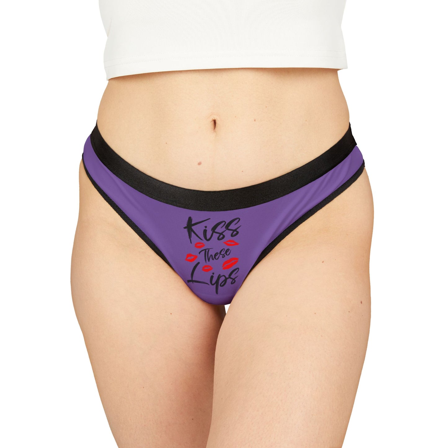Kiss These Lips - Light Purple - Women's Thongs (AOP)