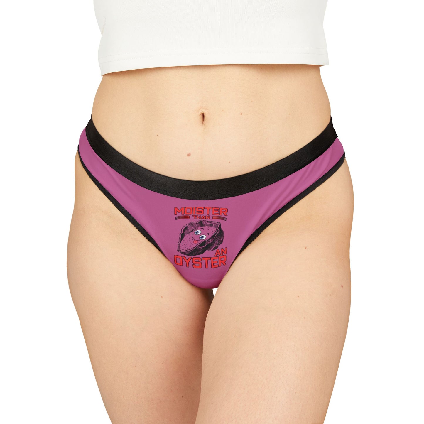Moister Than An Oyster - Light Pink - Women's Thongs (AOP)