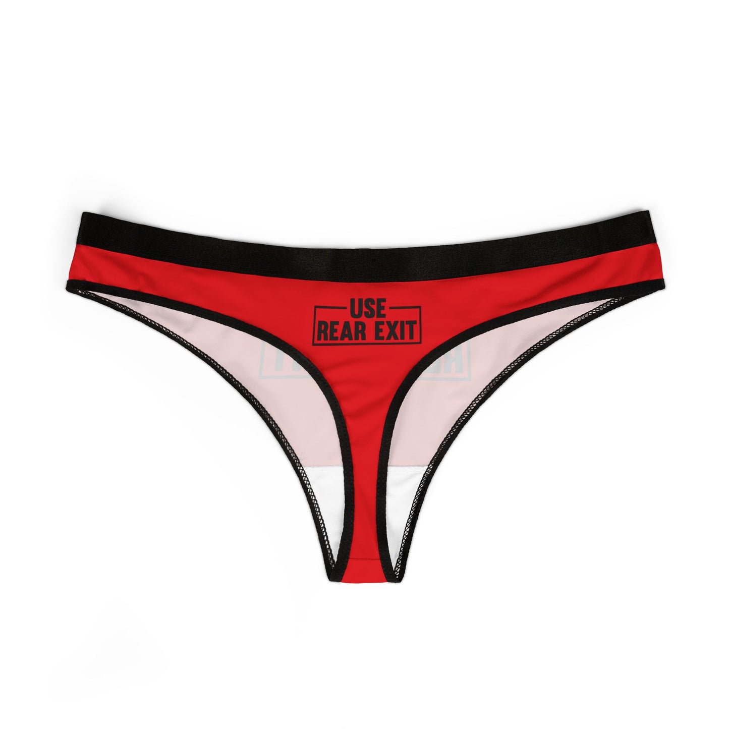 Use Rear Exit - Red - Women's Thongs (AOP)