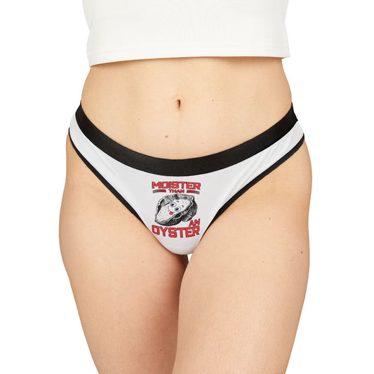 Moister Than An Oyster - White - Women's Thongs (AOP)
