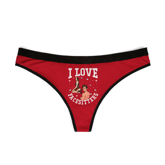 I Love Facesitters - Red - Women's Thongs (AOP)