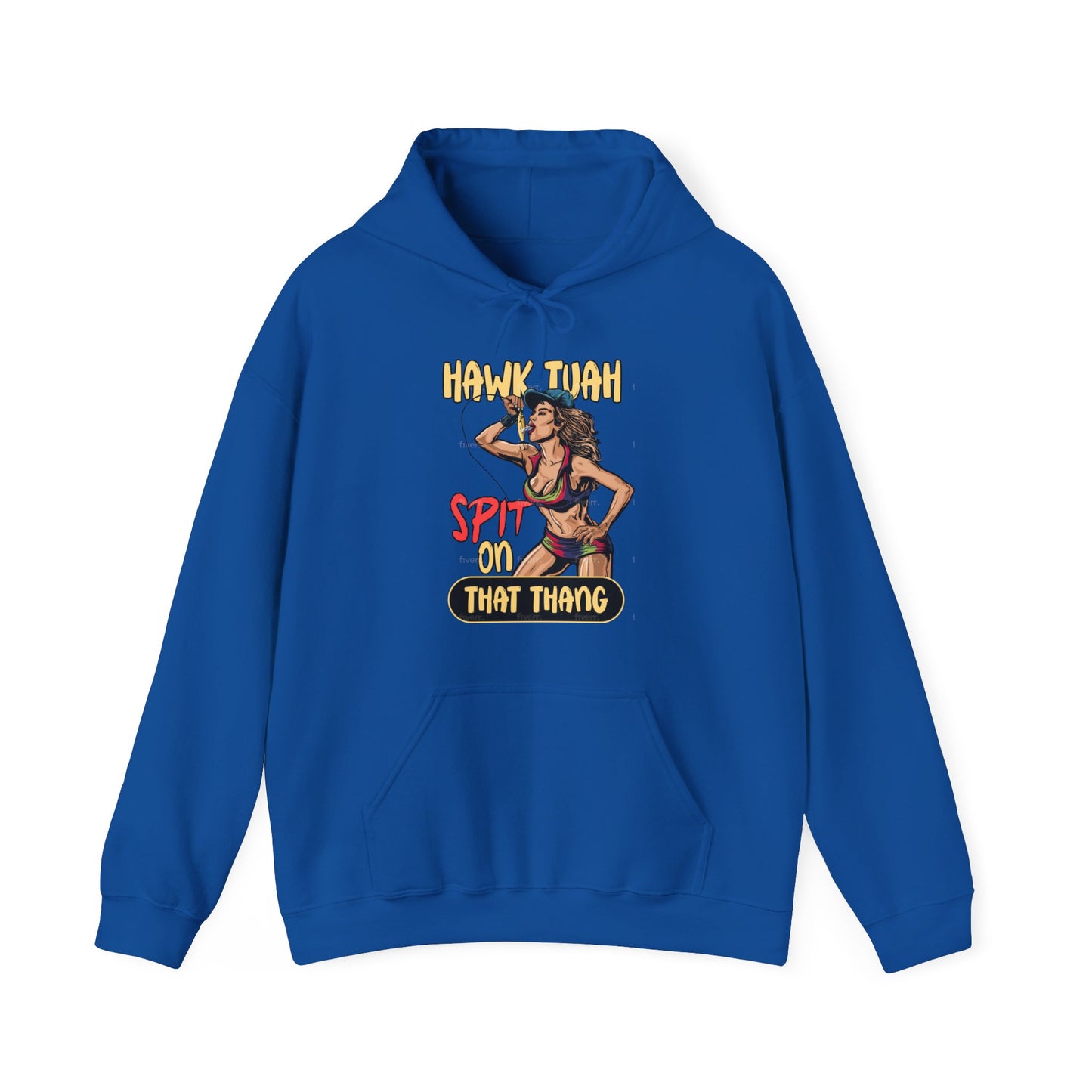 Hawk Tuah Spit on That Thang - Woman Spitting on Fishing Lure - Unisex Heavy Blend Hoodie