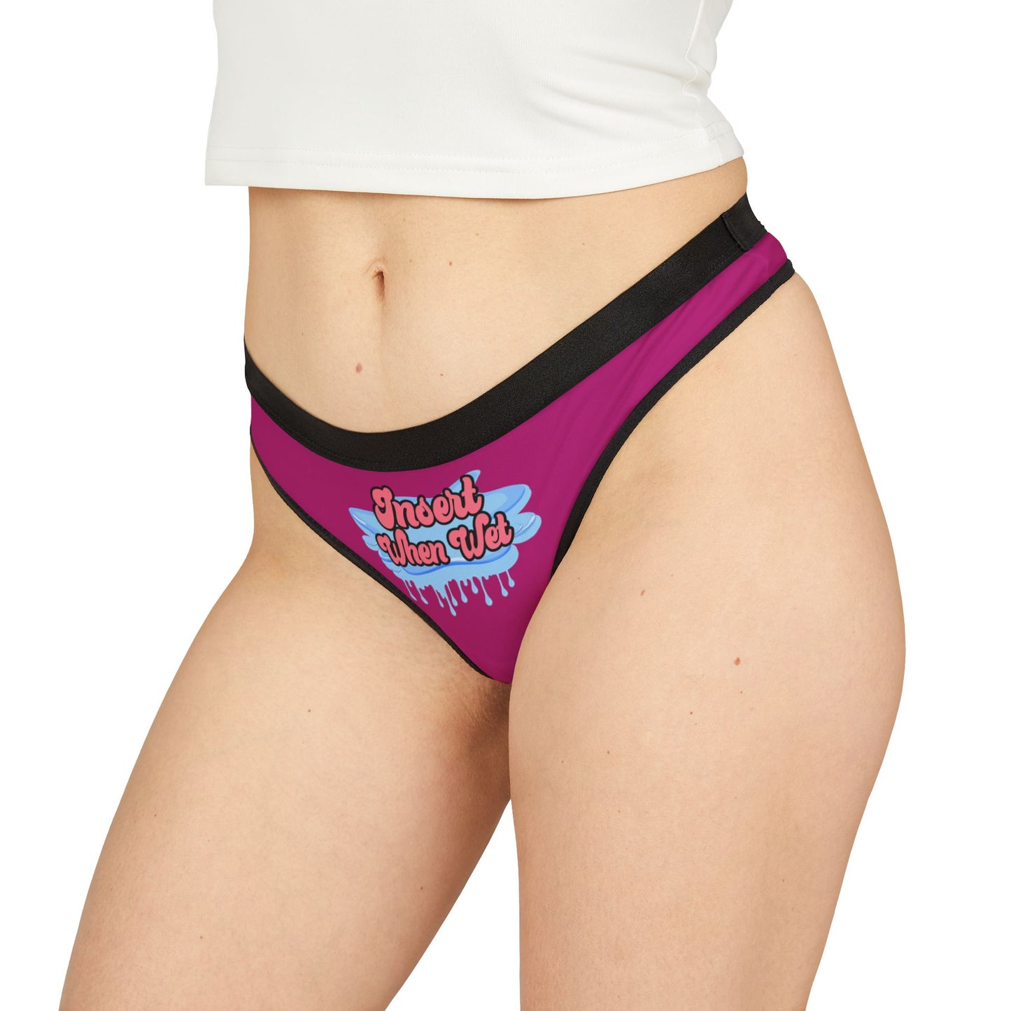 Insert When Wet - Pink - Women's Thongs (AOP)