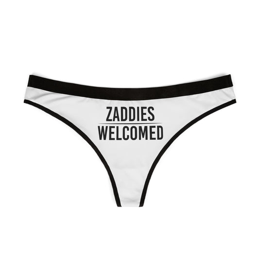 Zaddies Welcomed - White - Women's Thongs (AOP)