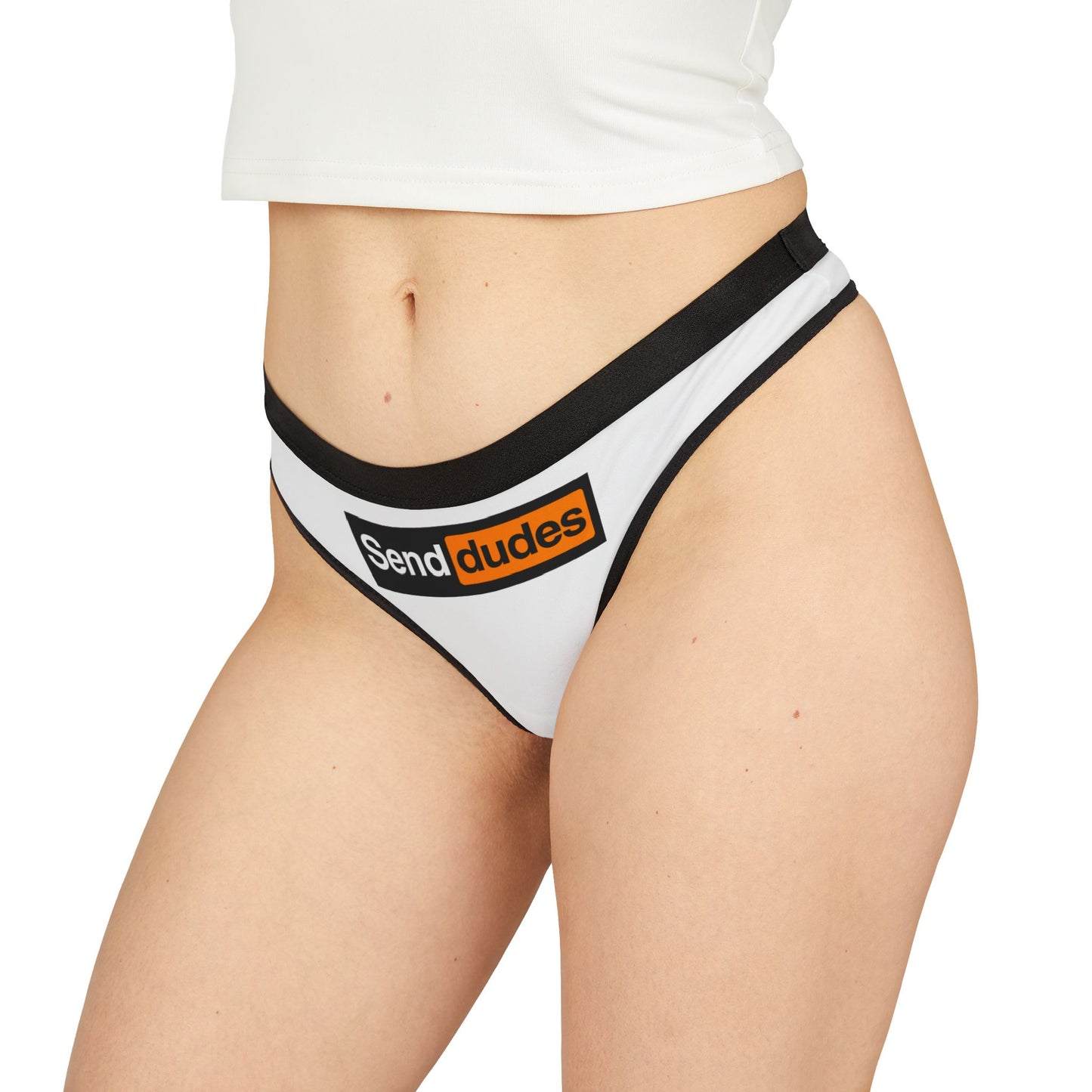 Send Dudes - White - Women's Thongs (AOP)
