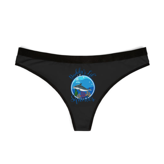 Daddy's Lil' Squirter - Black - Women's Thongs (AOP)