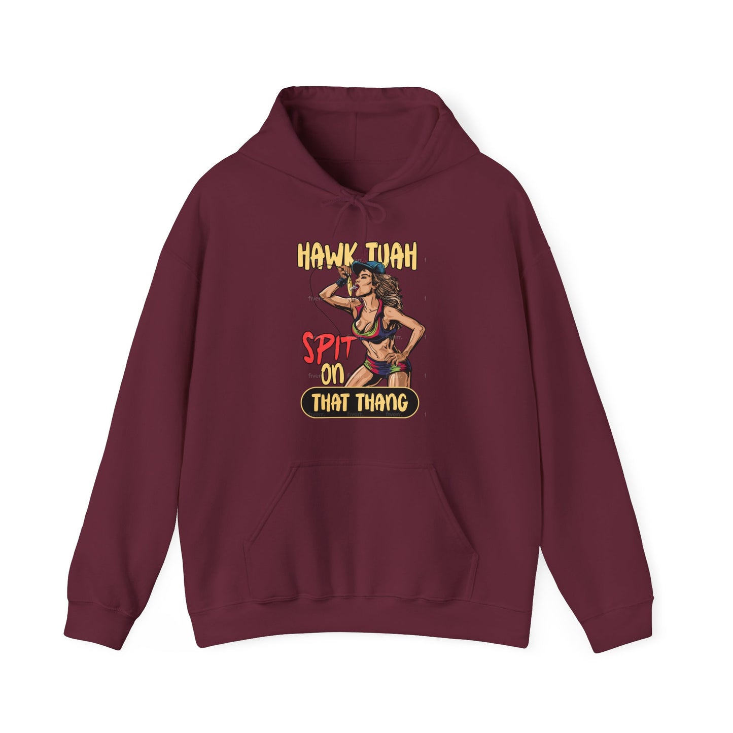 Hawk Tuah Spit on That Thang - Woman Spitting on Fishing Lure - Unisex Heavy Blend Hoodie