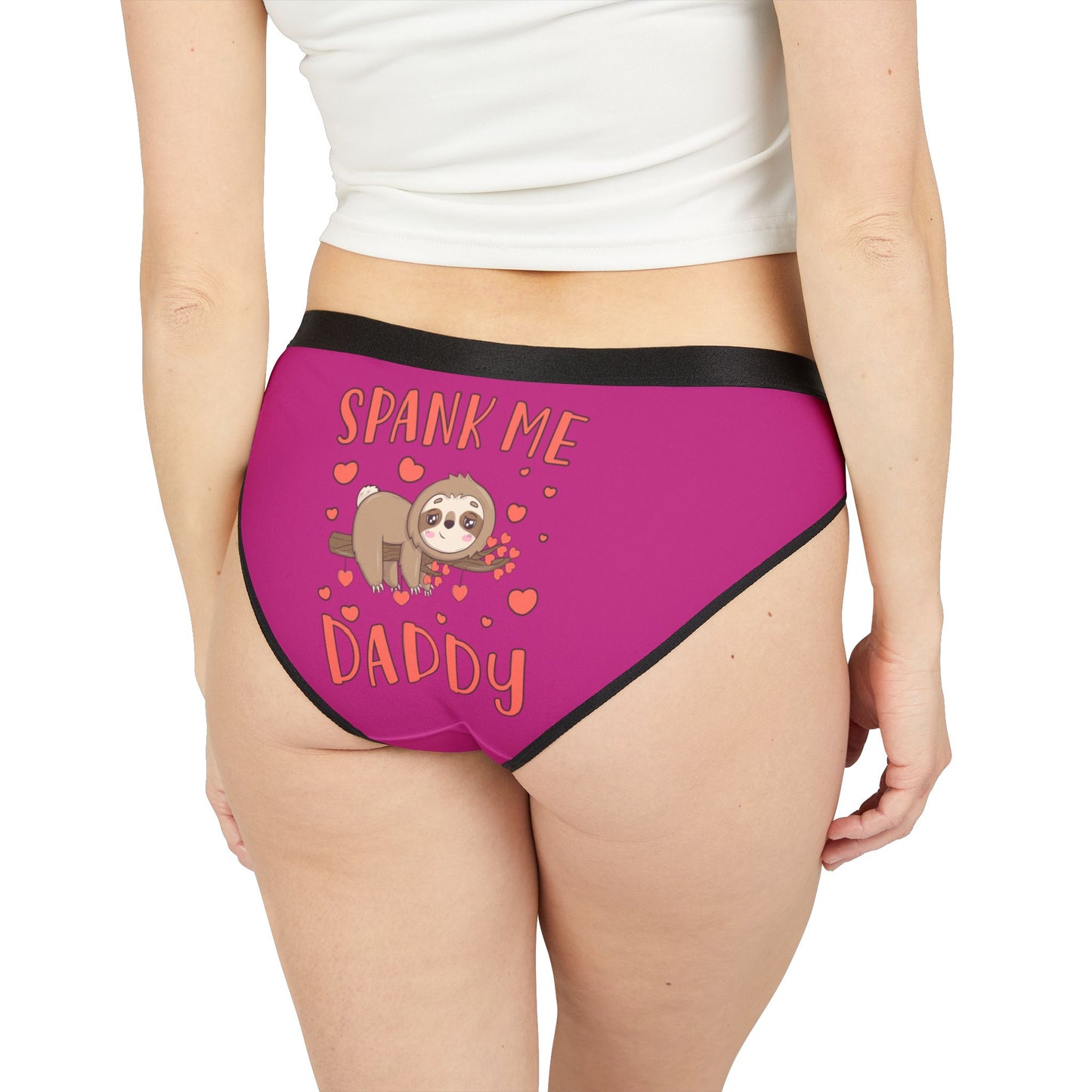 Spank Me Daddy - Pink - Rear - Women's Underwear (AOP)
