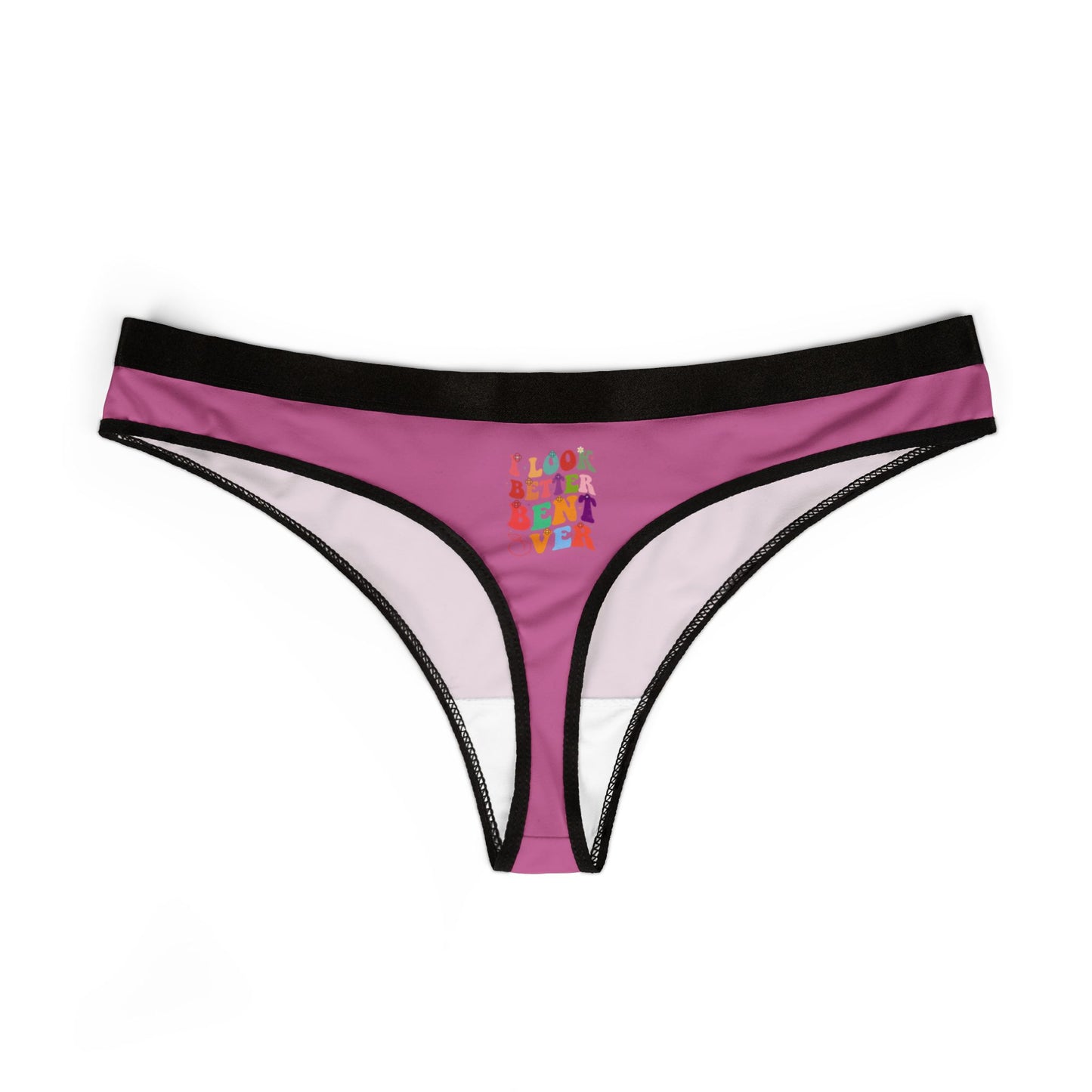 I Look Better Bent Over - Light Pink - Women's Thongs (AOP)