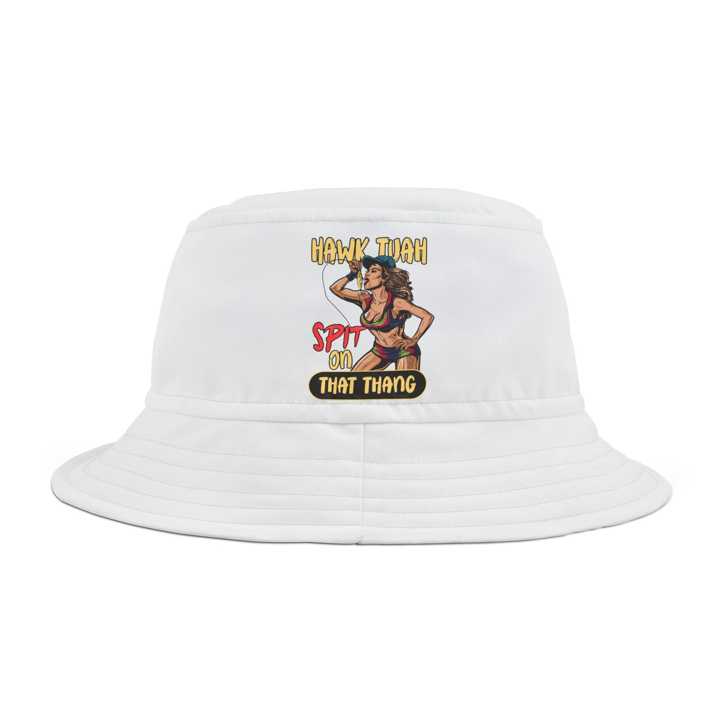 Hawk Tuah Spit on That Thang - Woman Spitting on Fishing Lure - Bucket Hat