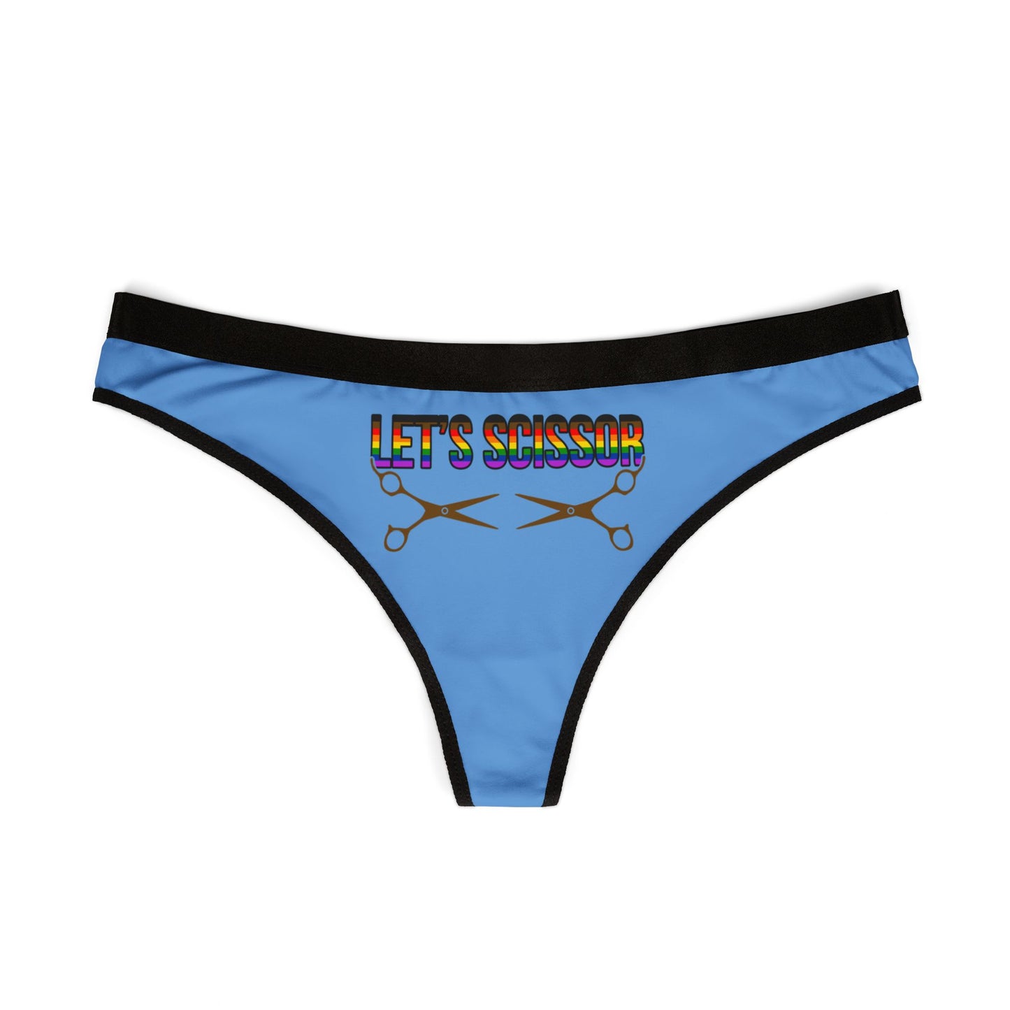 Let's Scissor - Blue - Women's Thongs (AOP)