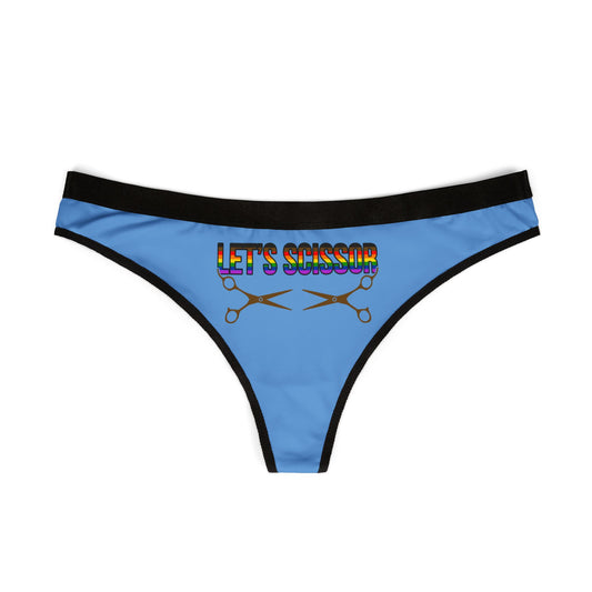 Let's Scissor - Blue - Women's Thongs (AOP)