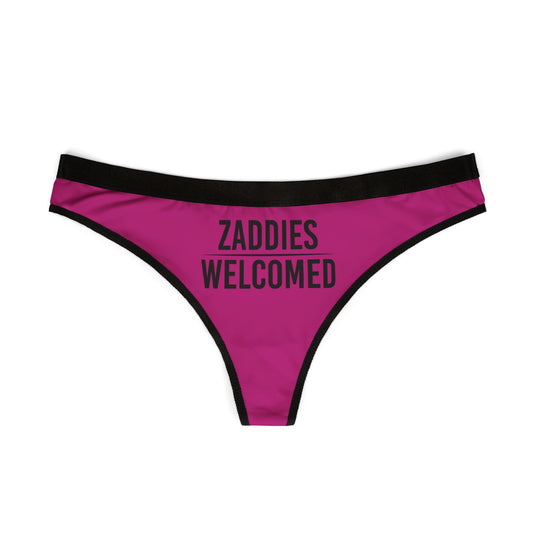 Zaddies Welcomed - Pink - Women's Thongs (AOP)