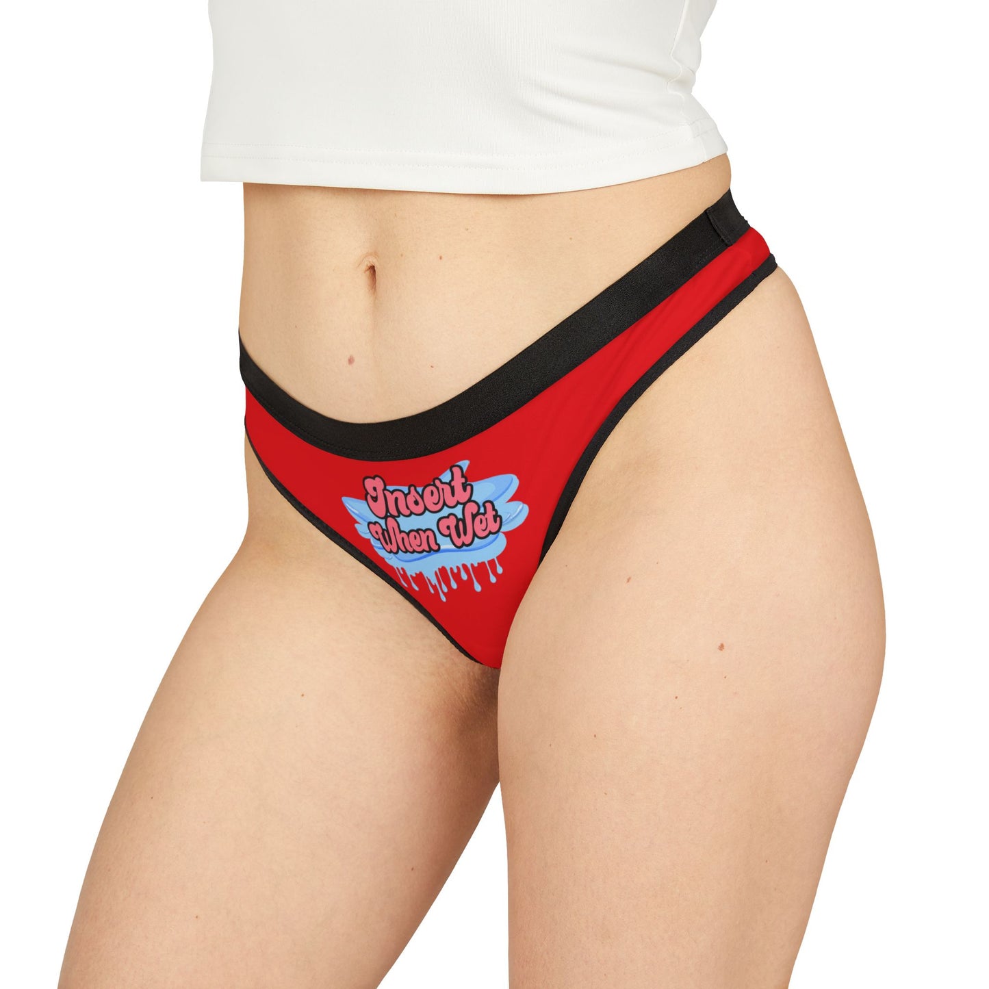 Insert When Wet - Red - Women's Thongs (AOP)