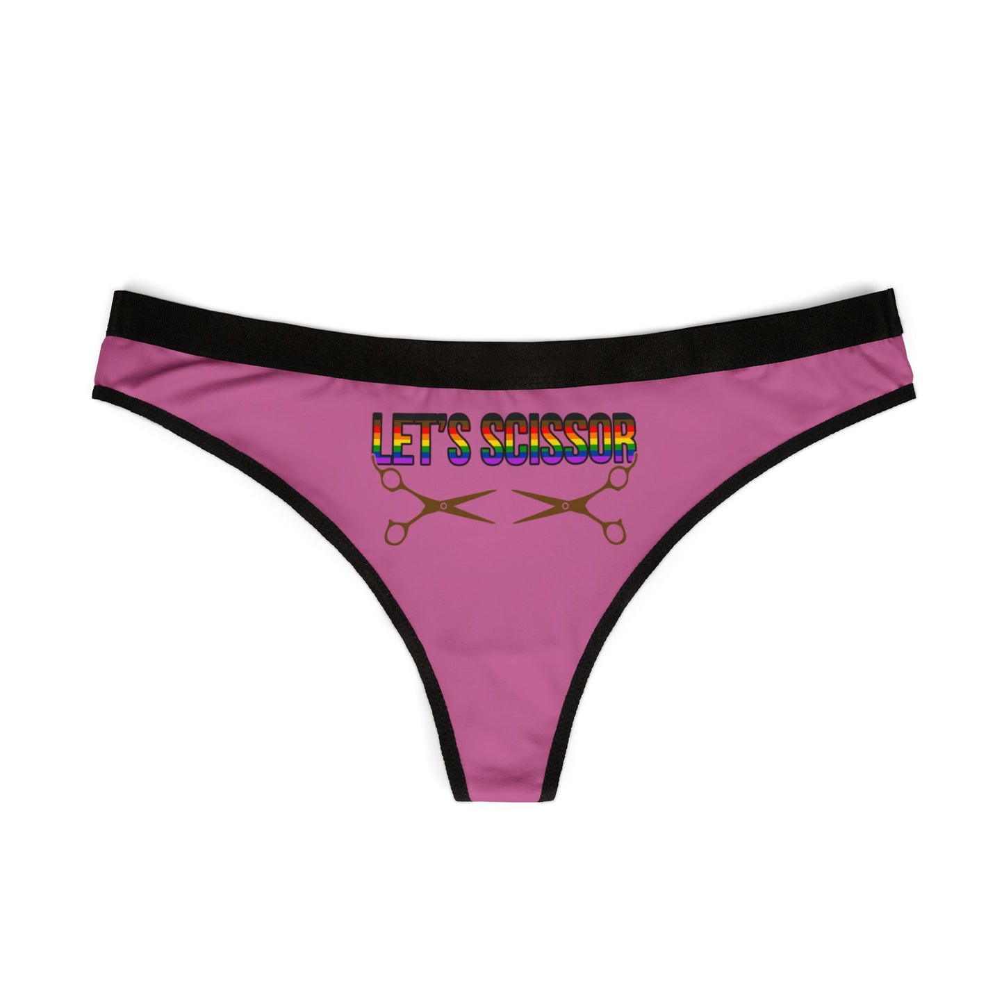 Let's Scissor - Light Pink - Women's Thongs (AOP)