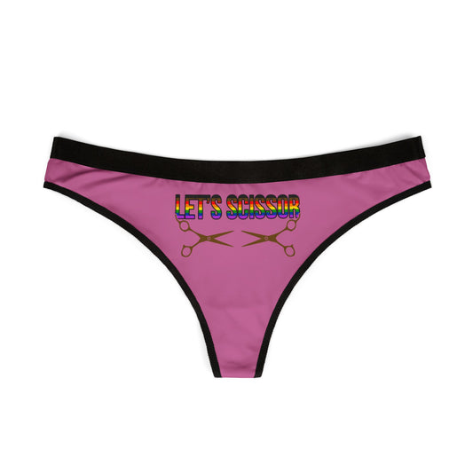Let's Scissor - Light Pink - Women's Thongs (AOP)