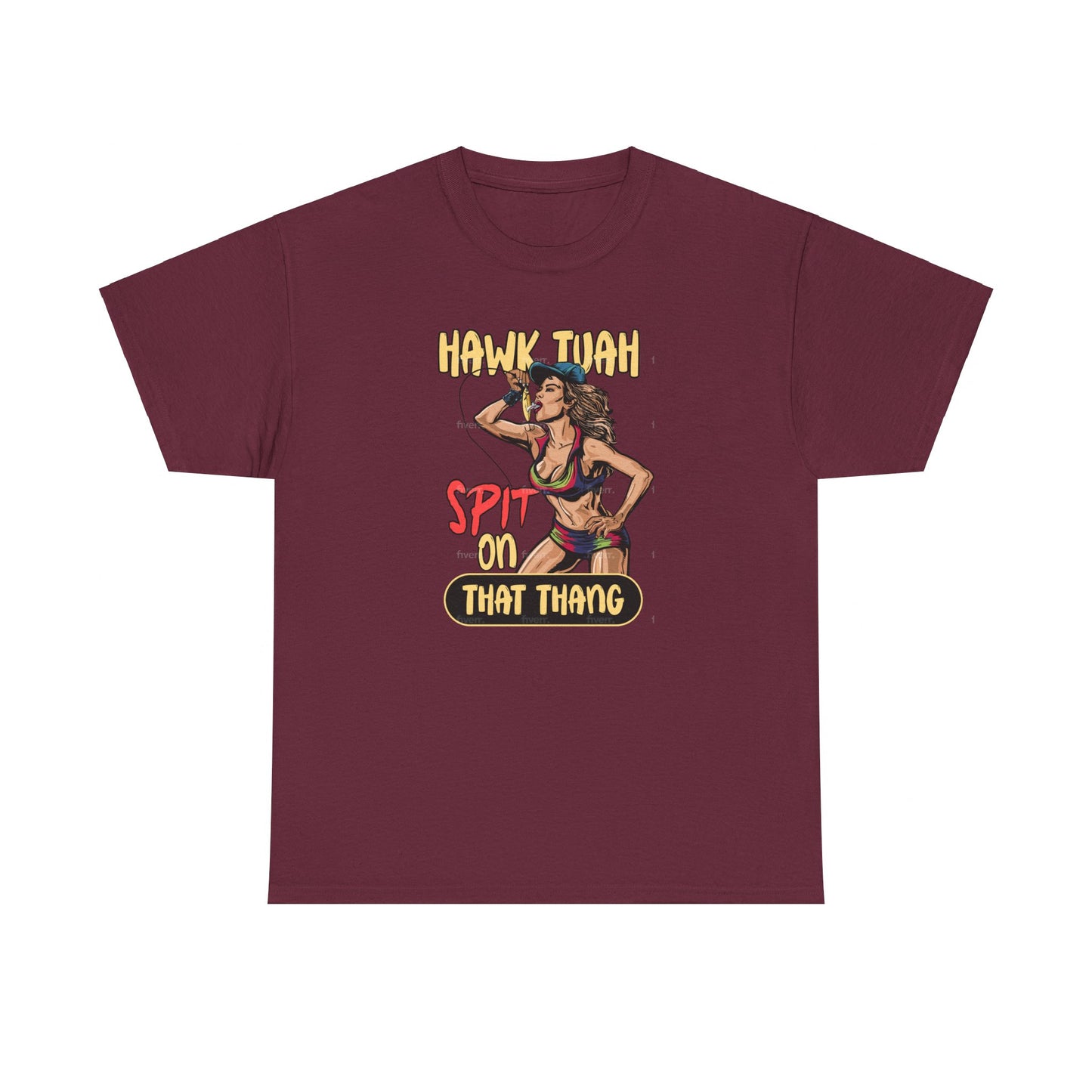 Hawk Tuah Spit on That Thang - Woman Spits on Fishing Lure - Unisex Heavy Cotton Tee