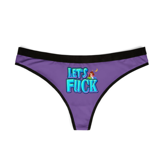 Let's Fuck - Light Purple - Women's Thongs (AOP)