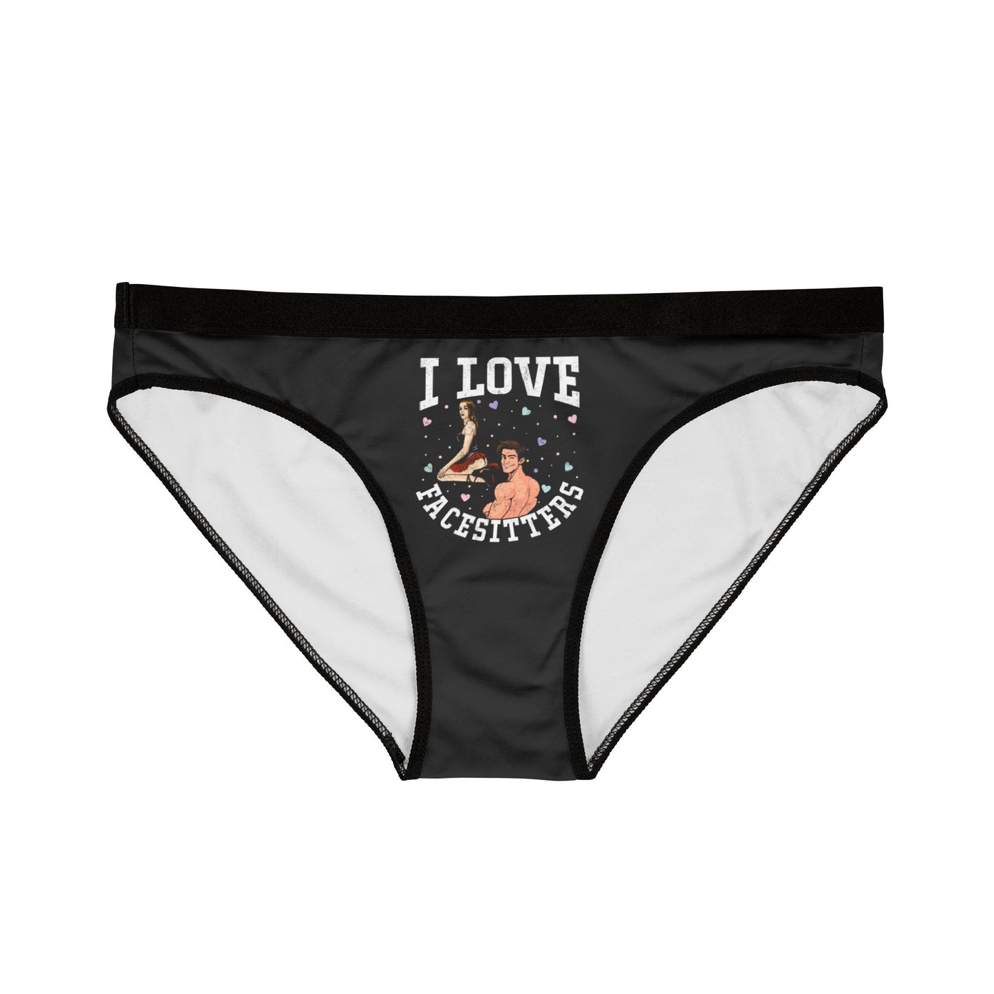 I Love Facesitters - Black - Women's Underwear (AOP)