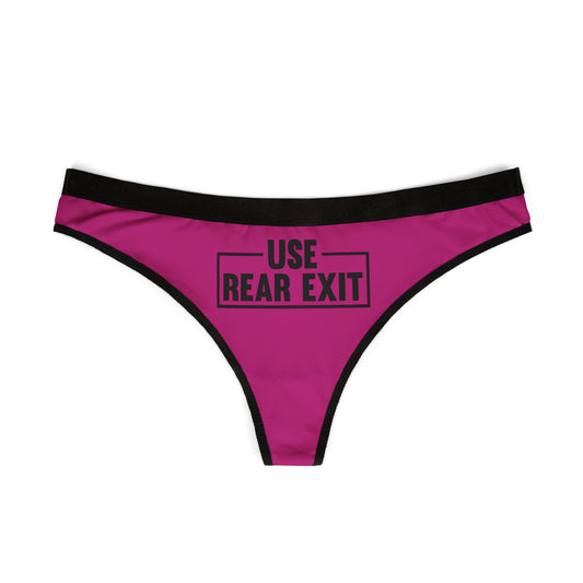 Use Rear Exit - Pink - Women's Thongs (AOP)