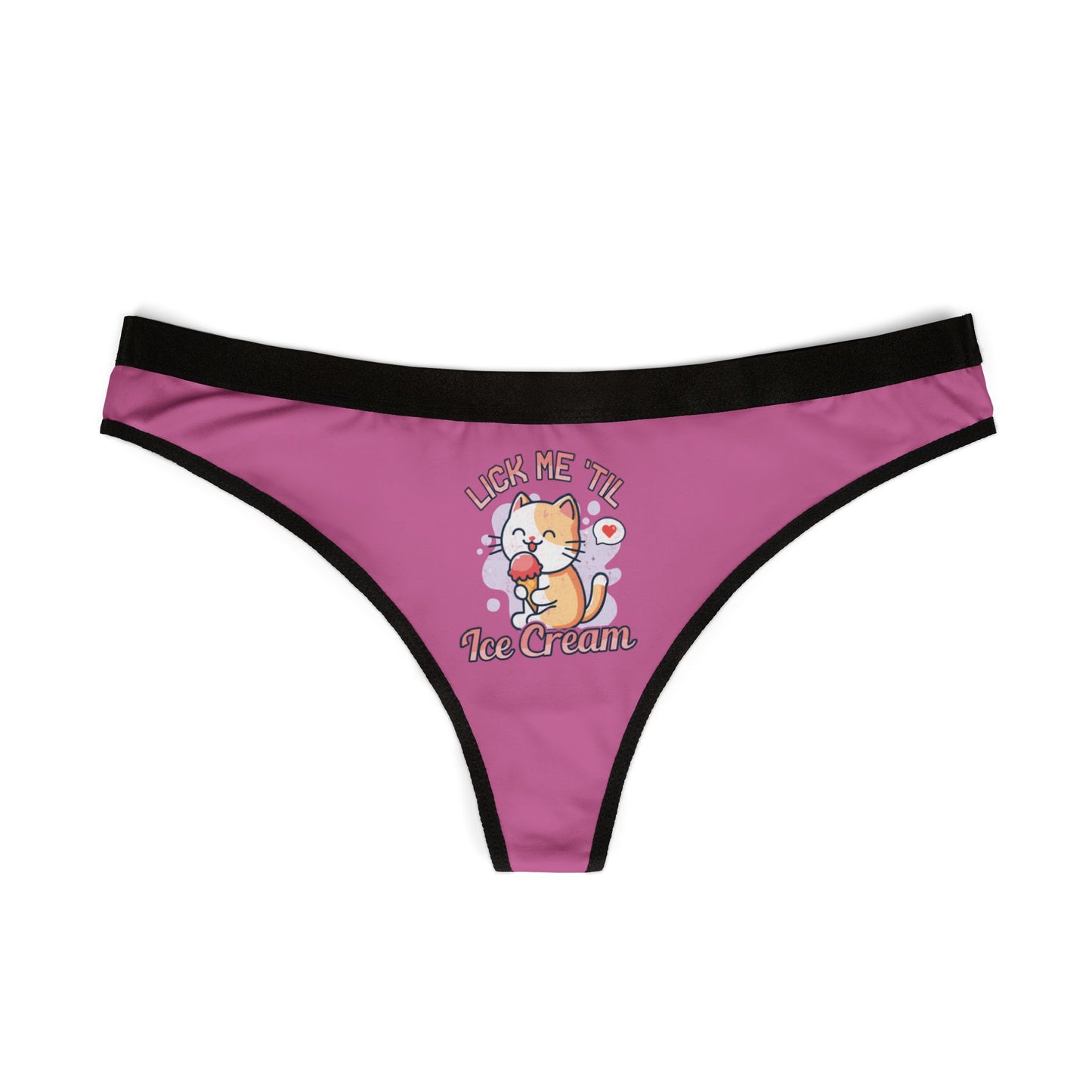 Lick Me 'Till Ice Cream - Light Pink - Women's Thongs (AOP)