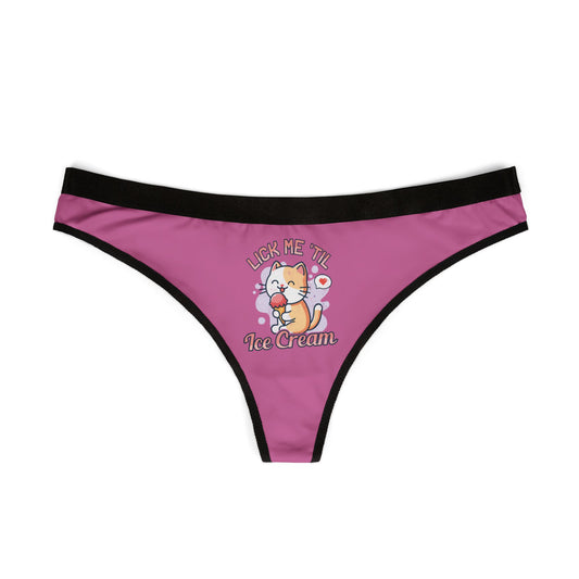 Lick Me 'Till Ice Cream - Light Pink - Women's Thongs (AOP)