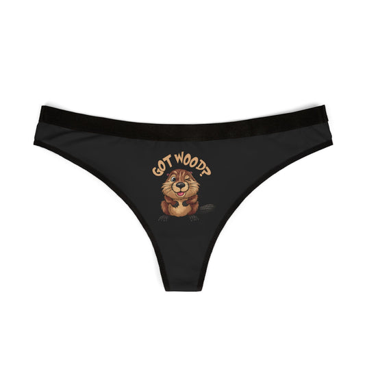Got Wood? - Black - Women's Thongs (AOP)
