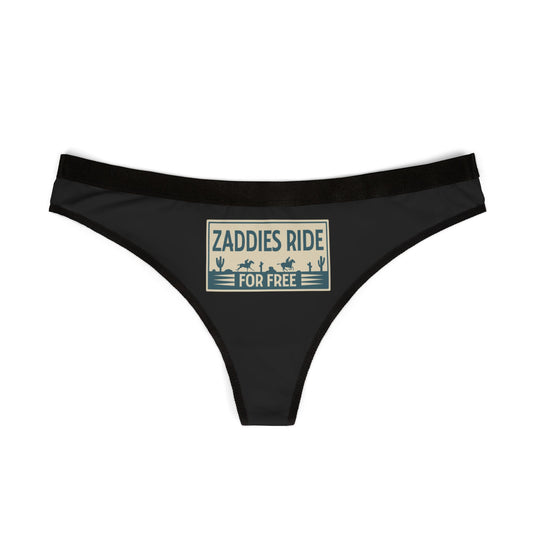 Zaddies Ride For Free - Black - Women's Thongs (AOP)