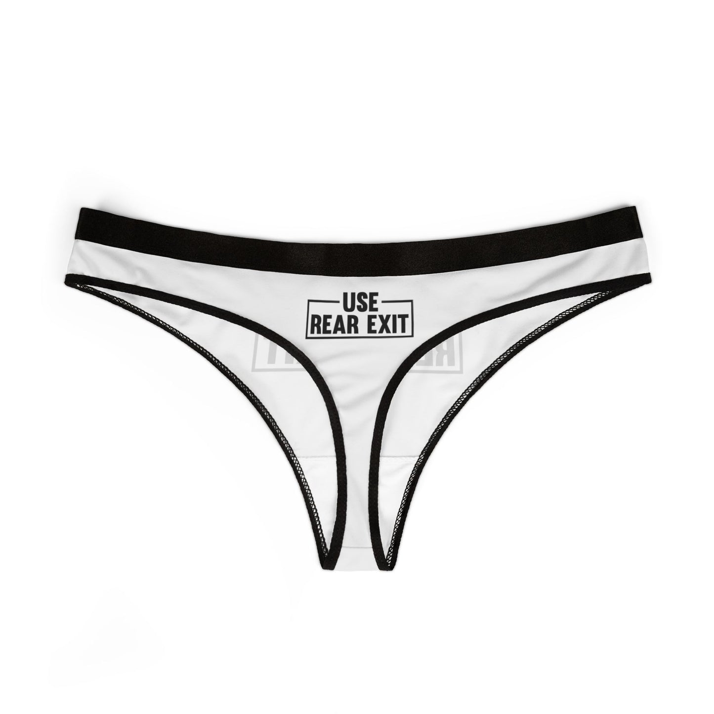 Use Rear Exit - White - Women's Thongs (AOP)