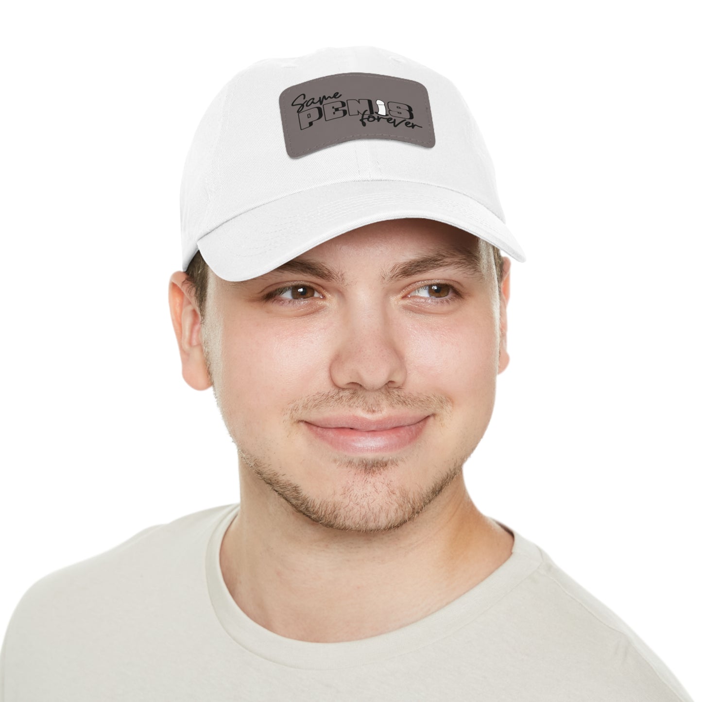 Same Penis Forever - Funny Dad Hat with Leather Patch (Rectangle)