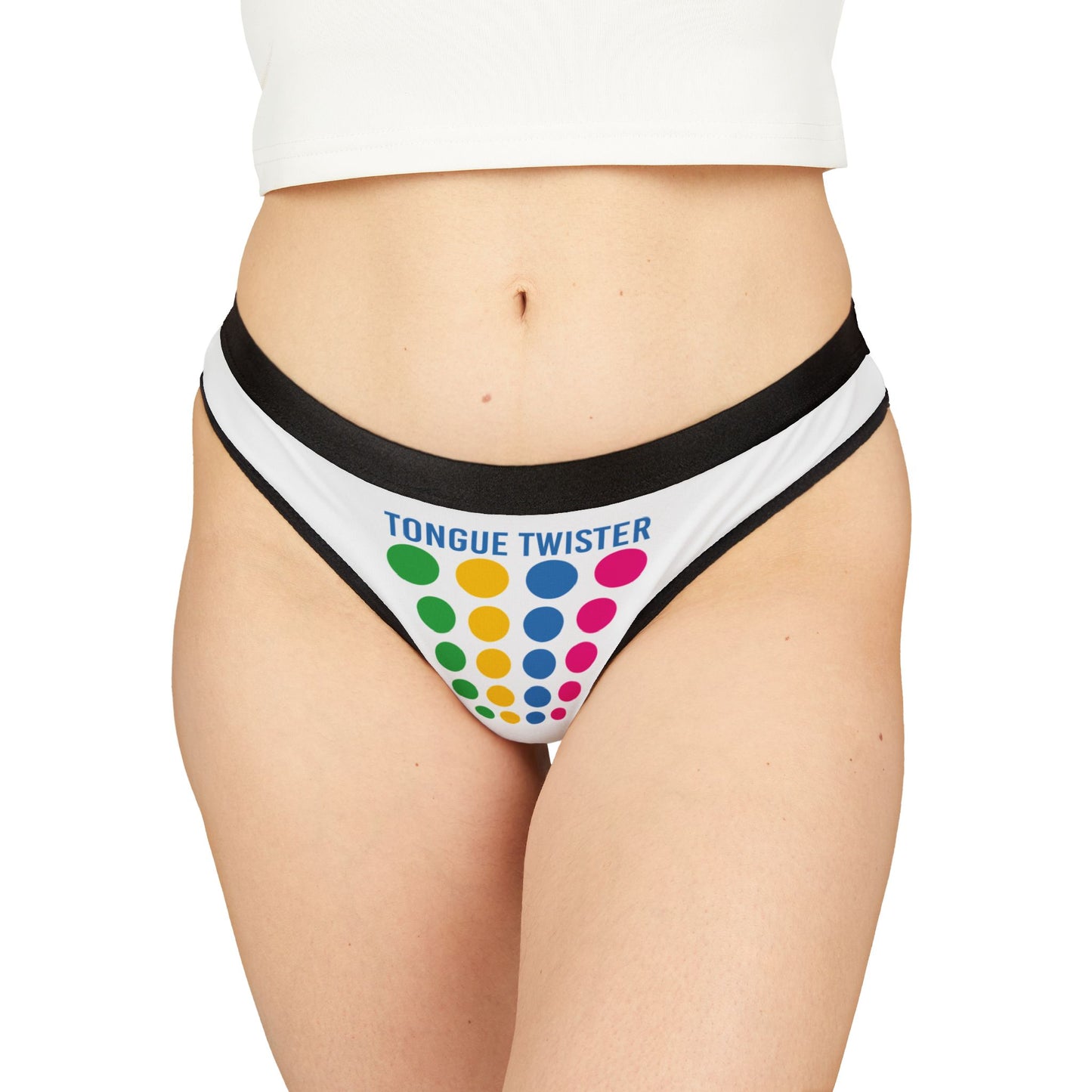 Tongue Twister - White - Women's Thongs (AOP)